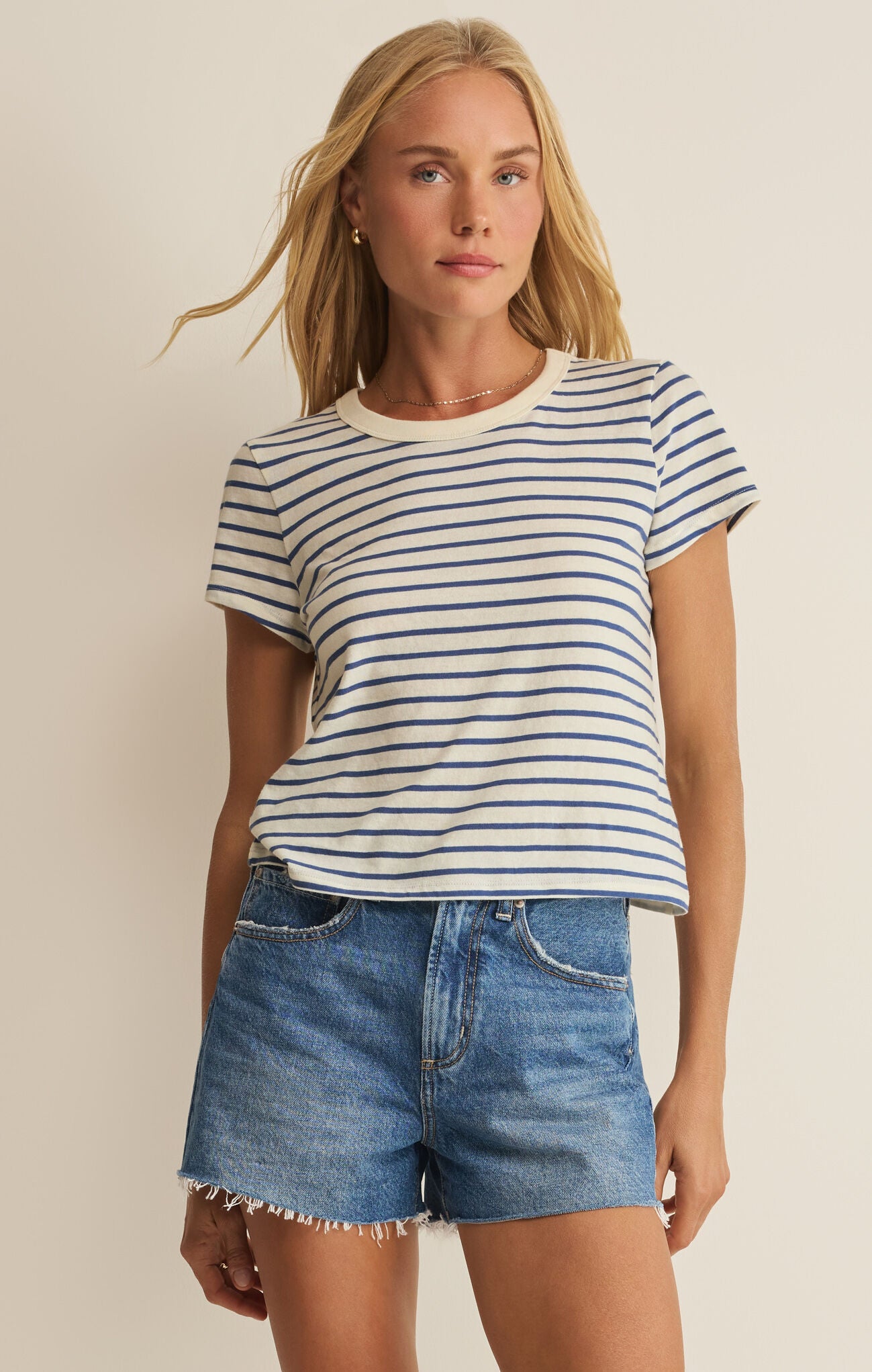 Z Supply - Junie Striped Tee - True Navy - happenstance.