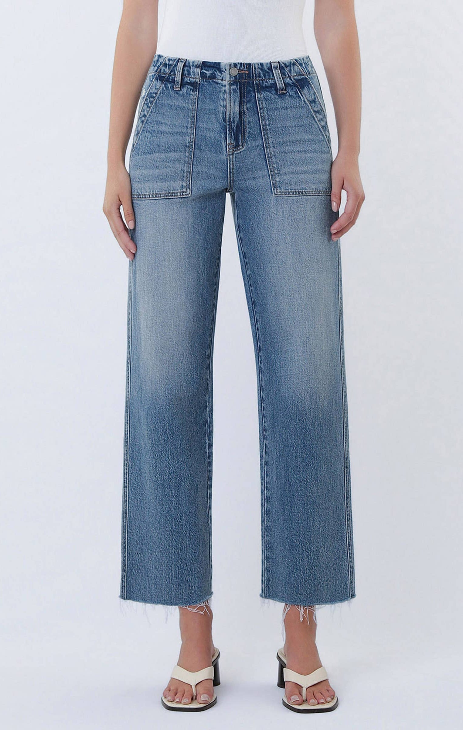 Flying Monkey - High Rise Patch Pocket Slim Wide Leg - Fantasy - happenstance.