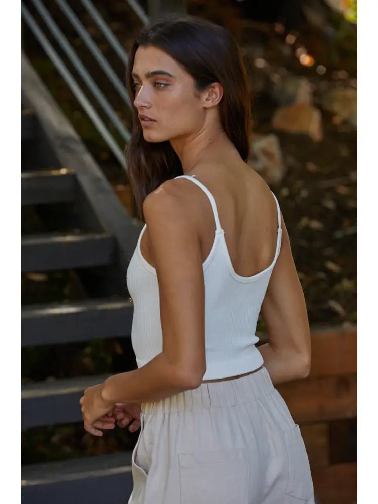 Knit Ribbed Seamless Brami - Cream - happenstance.