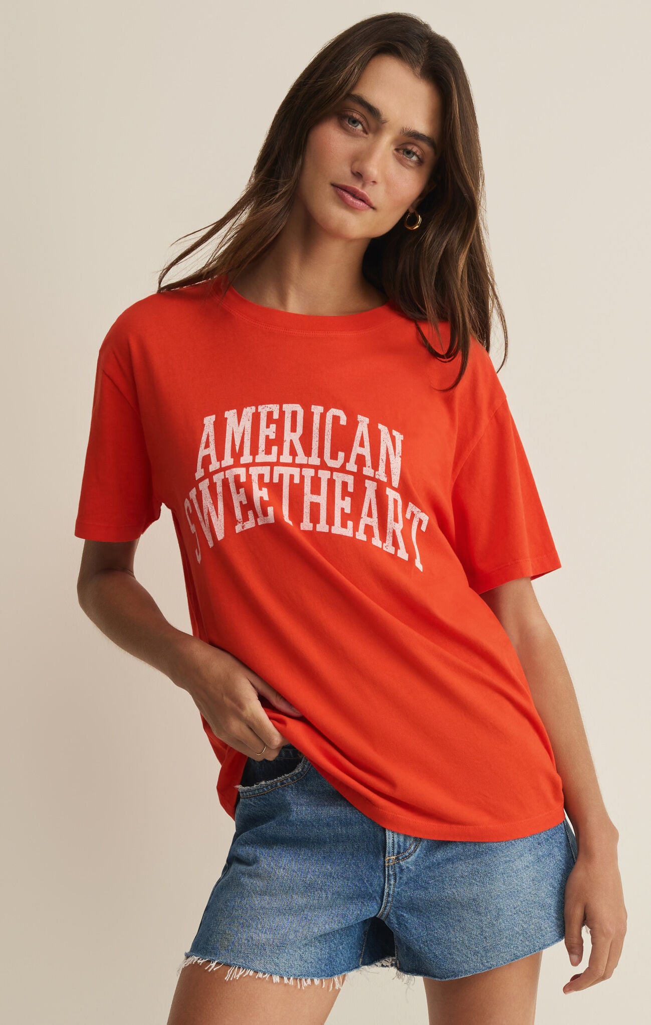 Z Supply - Sweetheart Boyfriend Tee - Lychee - happenstance.
