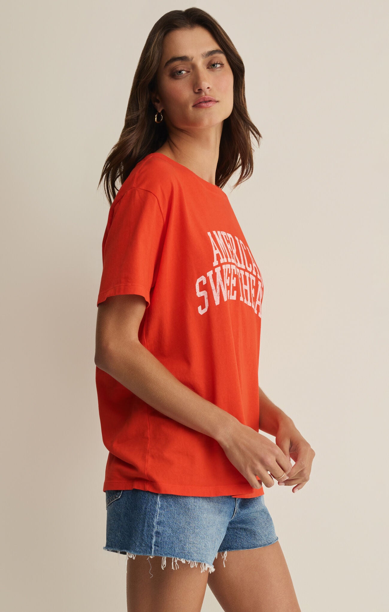 Z Supply - Sweetheart Boyfriend Tee - Lychee - happenstance.