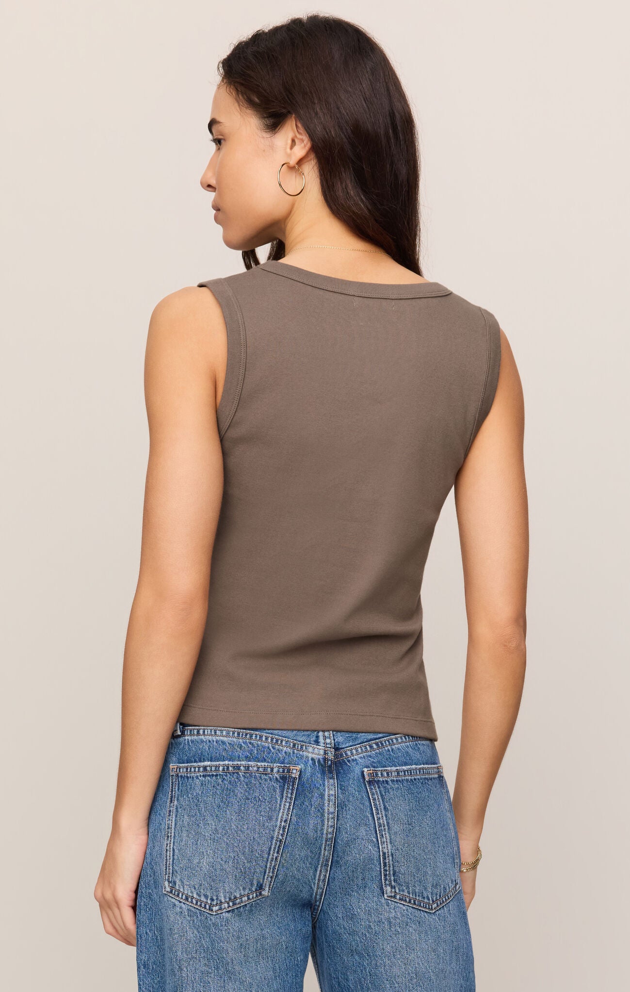 Z Supply - Ellie V Neck Tank - Pebble Coast - happenstance.