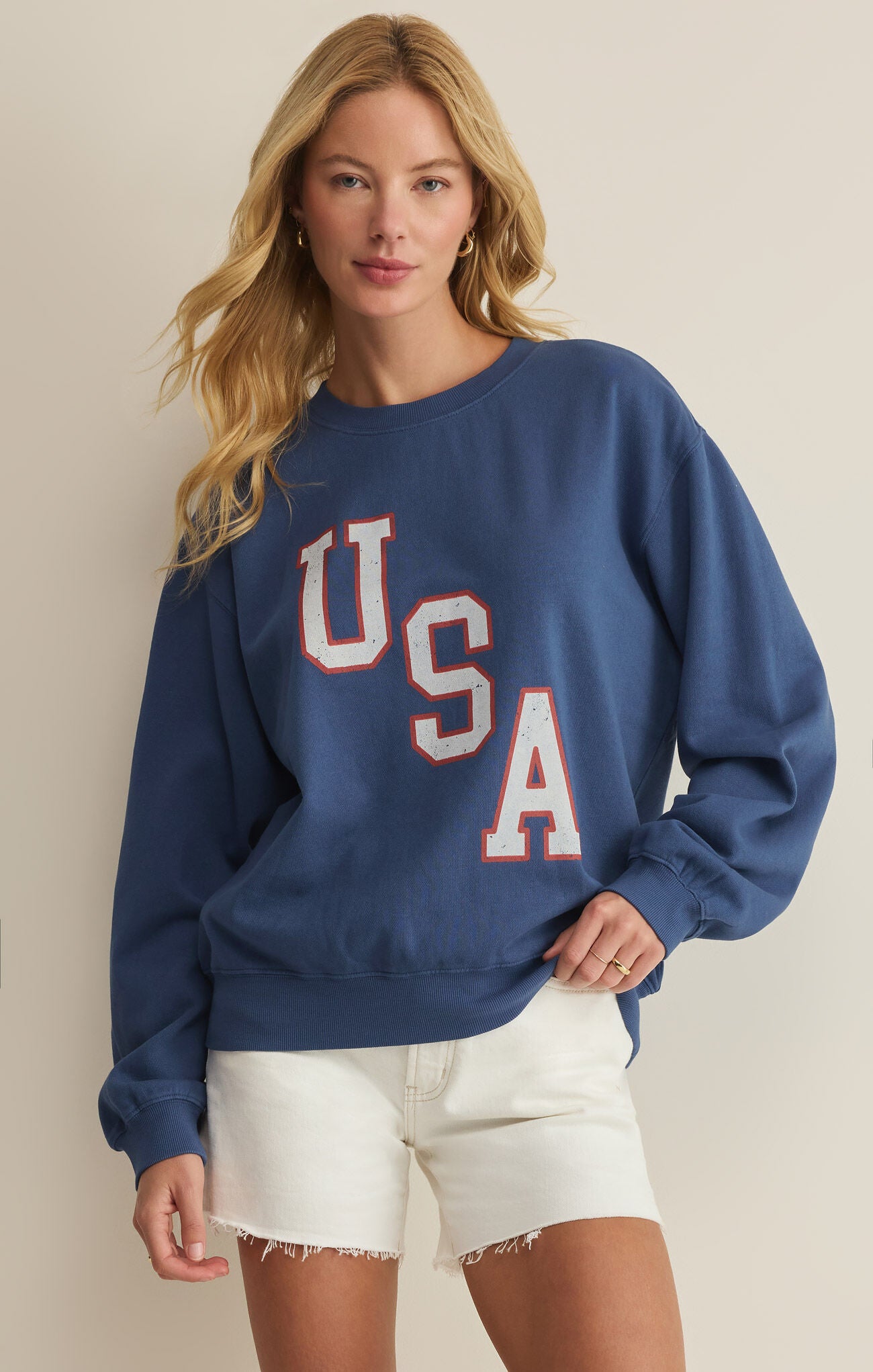 Z Supply - Americana Boyfriend Sweatshirt - happenstance.
