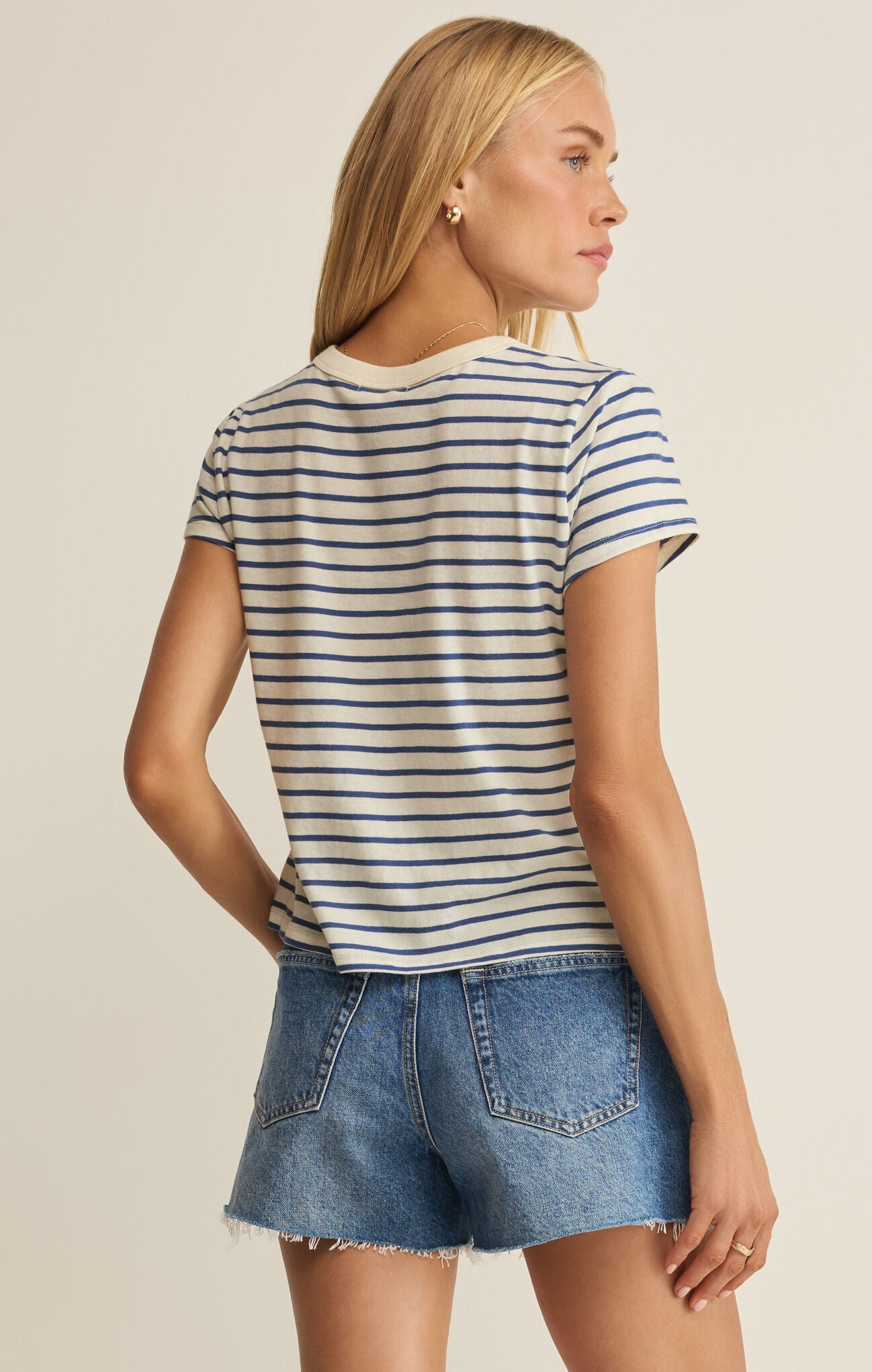 Z Supply - Junie Striped Tee - True Navy - happenstance.