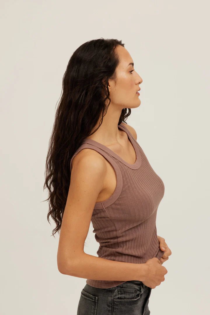 Cooper Rib Tank - Deep Taupe - happenstance.