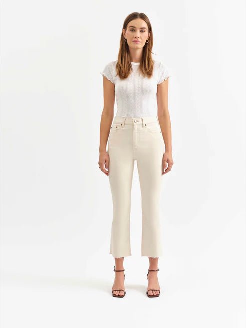 Shy Girl High Rise Crop Flare - Raw Cut - happenstance.