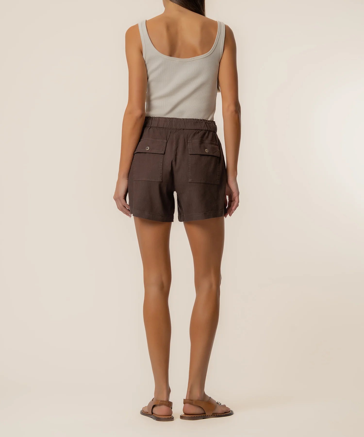 KUT from the Kloth - Katana High Rise Short - Chocolate - happenstance.