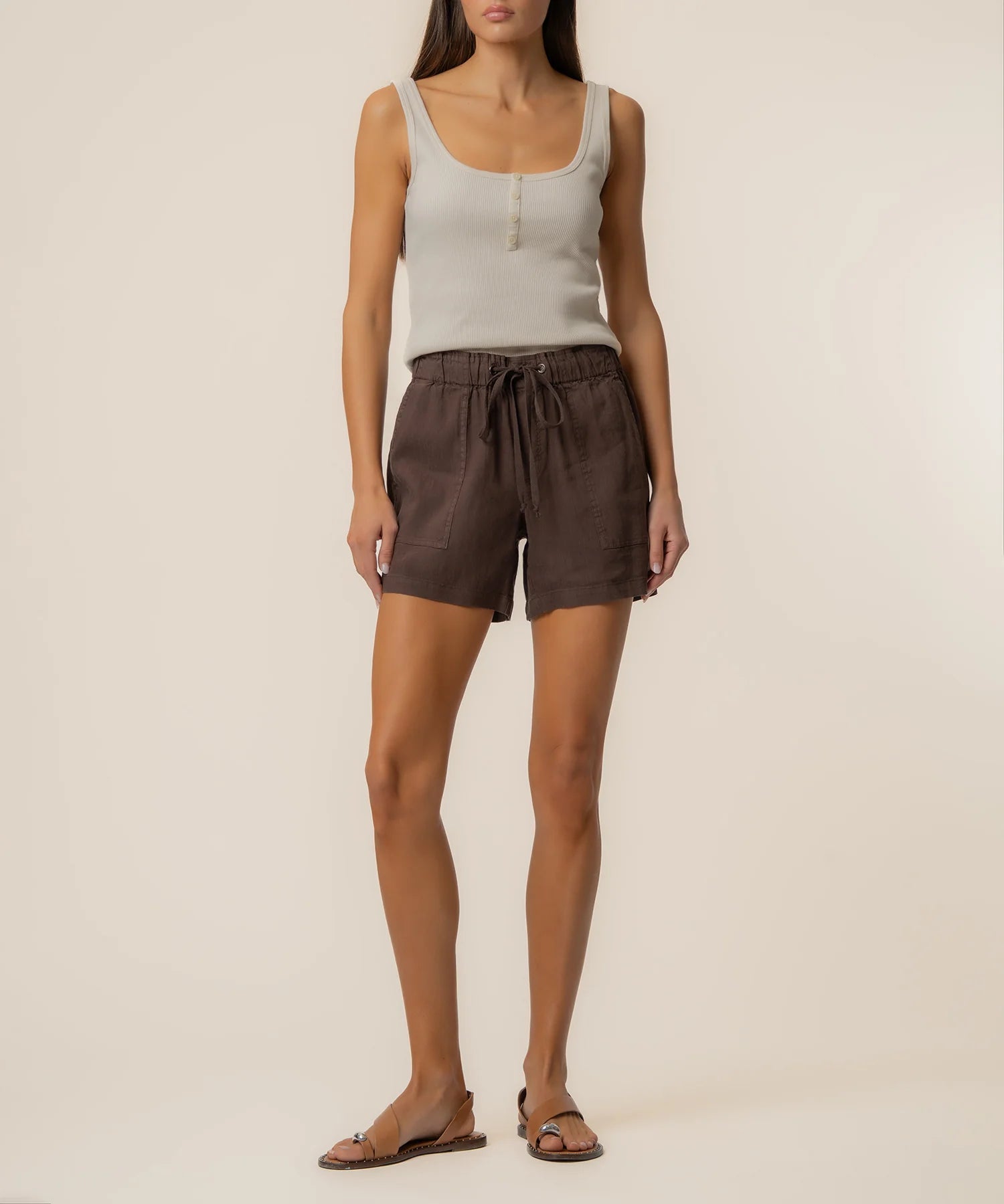 KUT from the Kloth - Katana High Rise Short - Chocolate - happenstance.