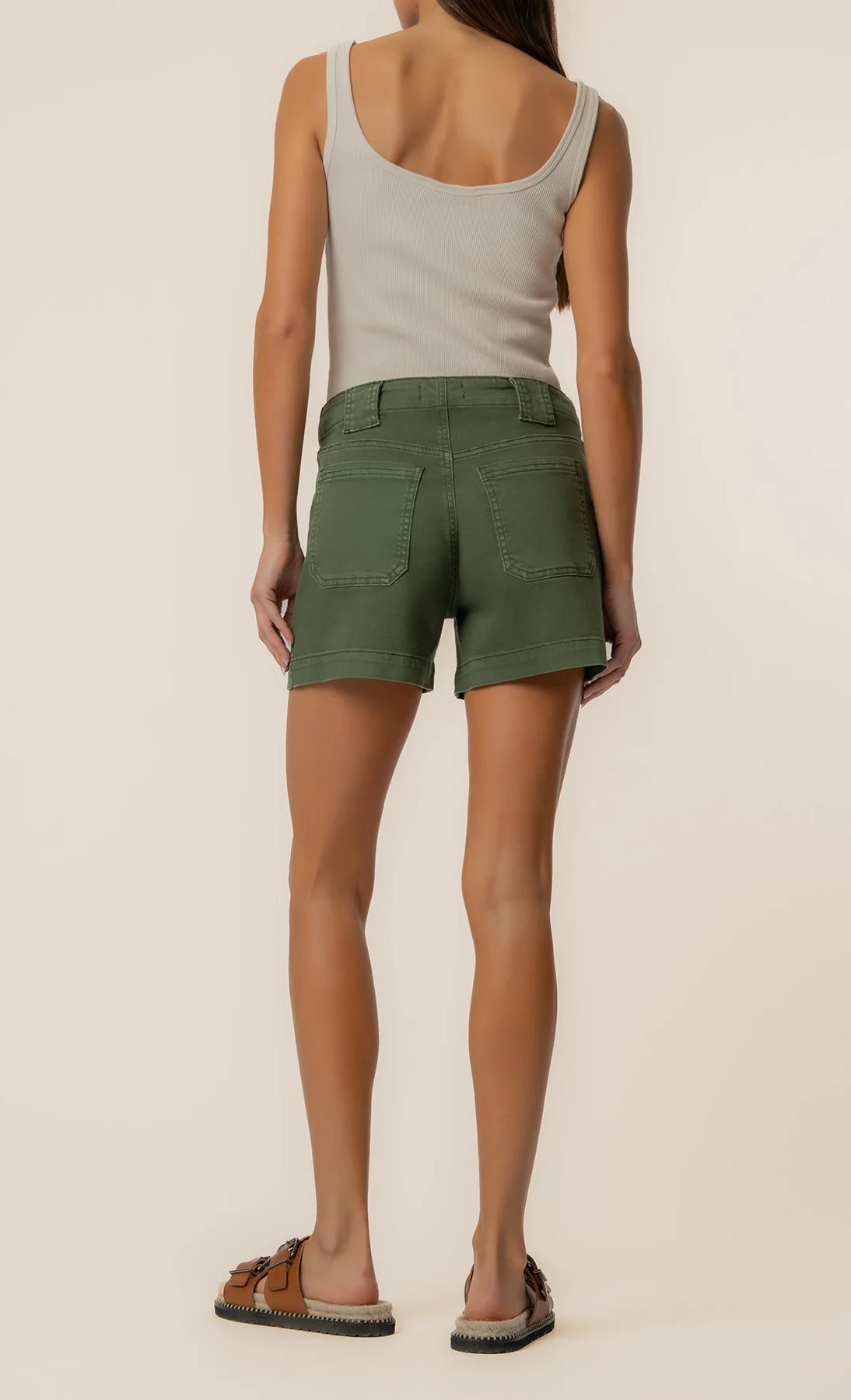 KUT from the Kloth - Jane High Rise Shorts - Olive - happenstance.