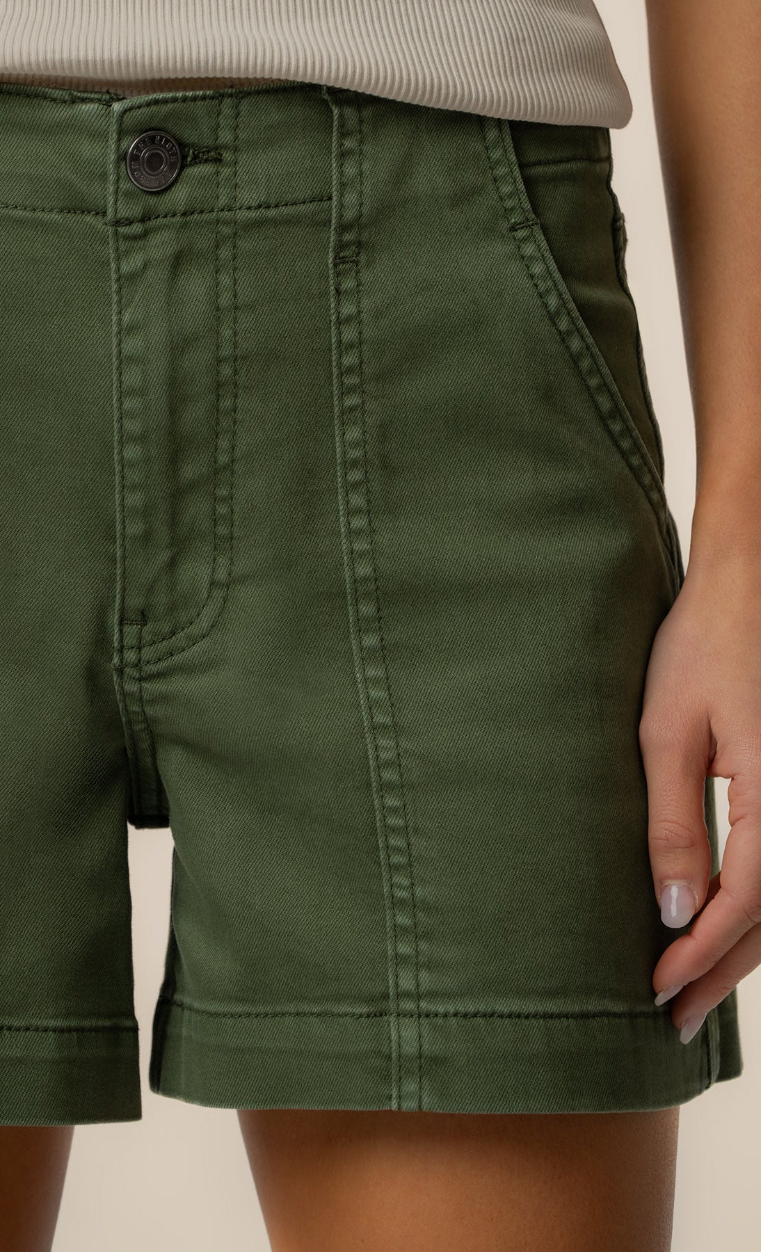 KUT from the Kloth - Jane High Rise Shorts - Olive - happenstance.