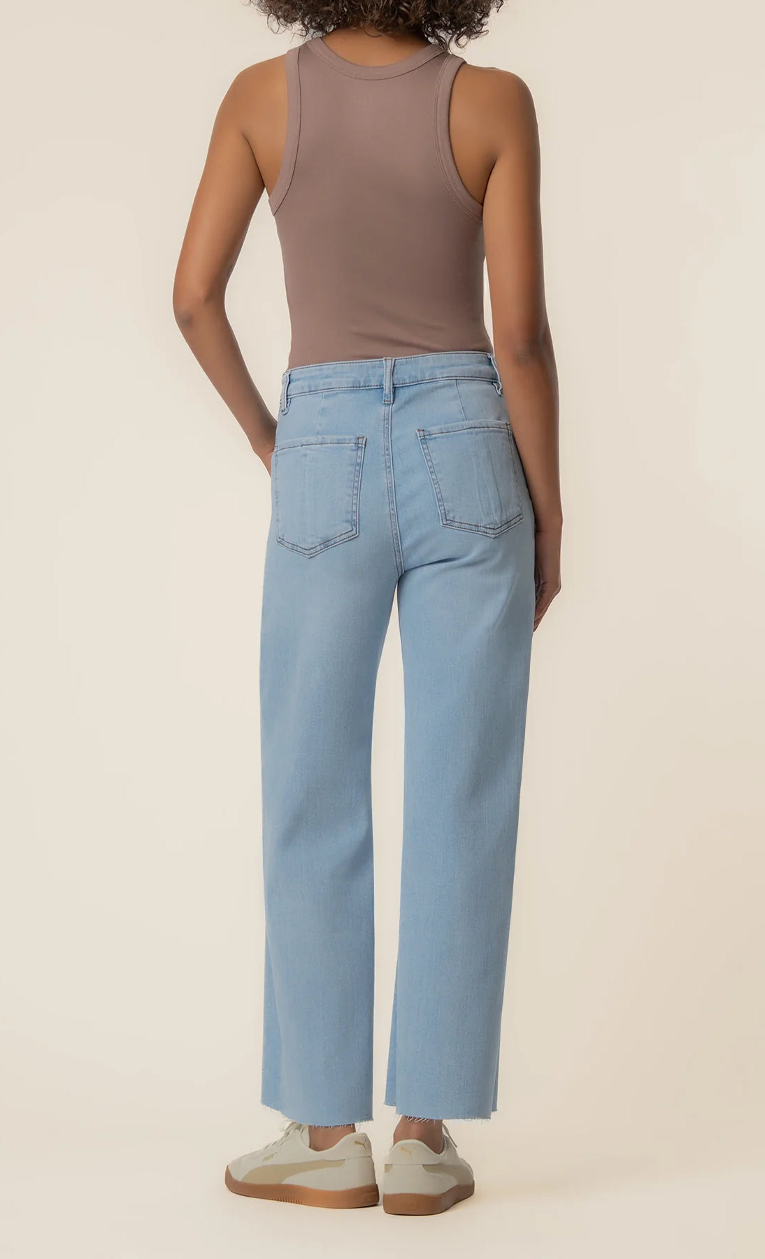 KUT from the Kloth - Meg High Rise Wide Leg Exposed Button - Tone - happenstance.