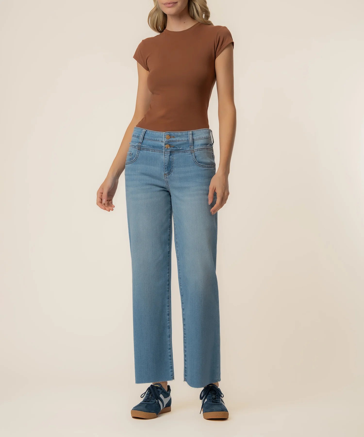 KUT from the Kloth - Charlotte High Rise Wide Leg Double Waistband - Unfazed - happenstance.