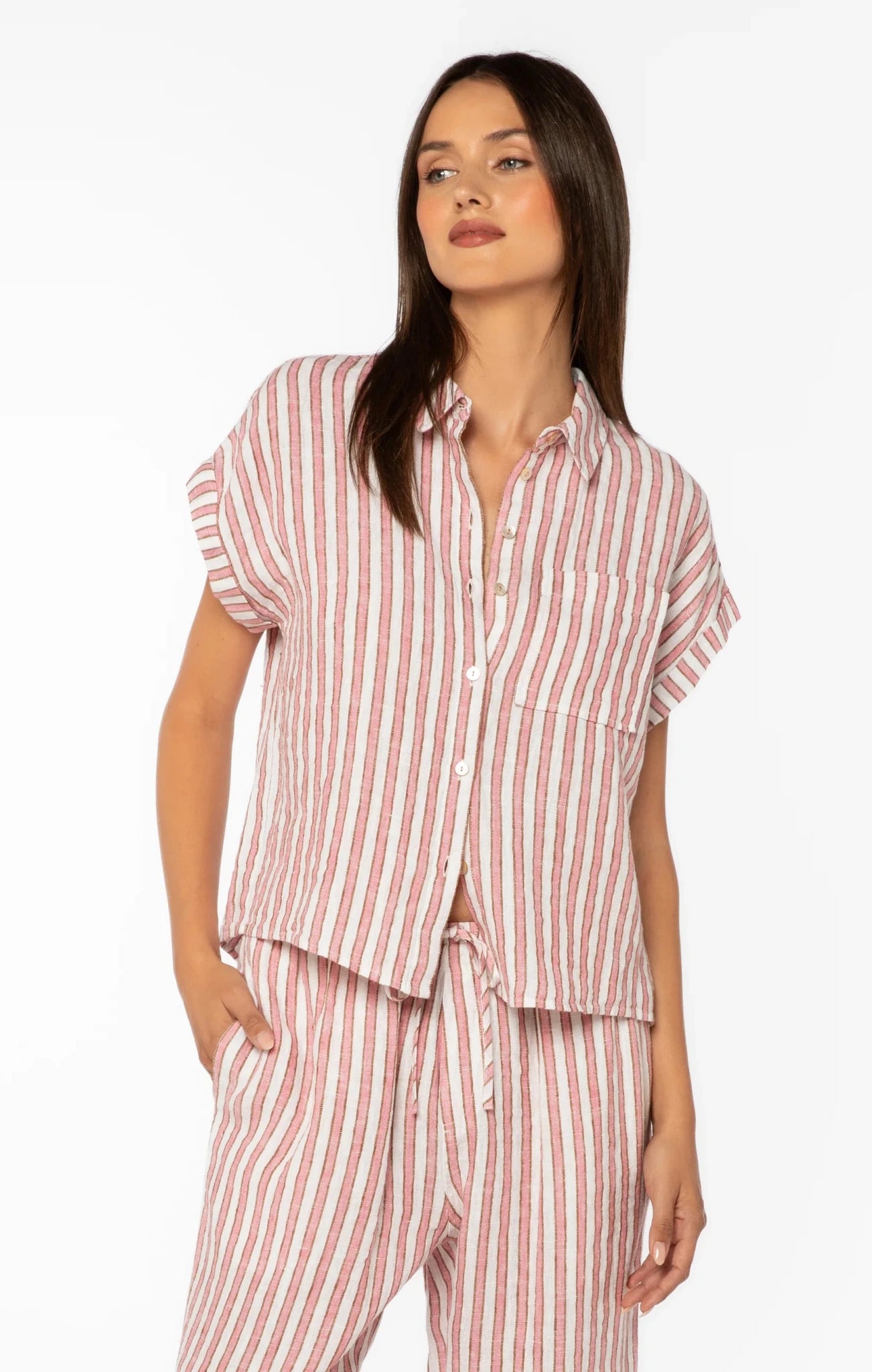 Kirsty Pink Stripe Shirt - happenstance.