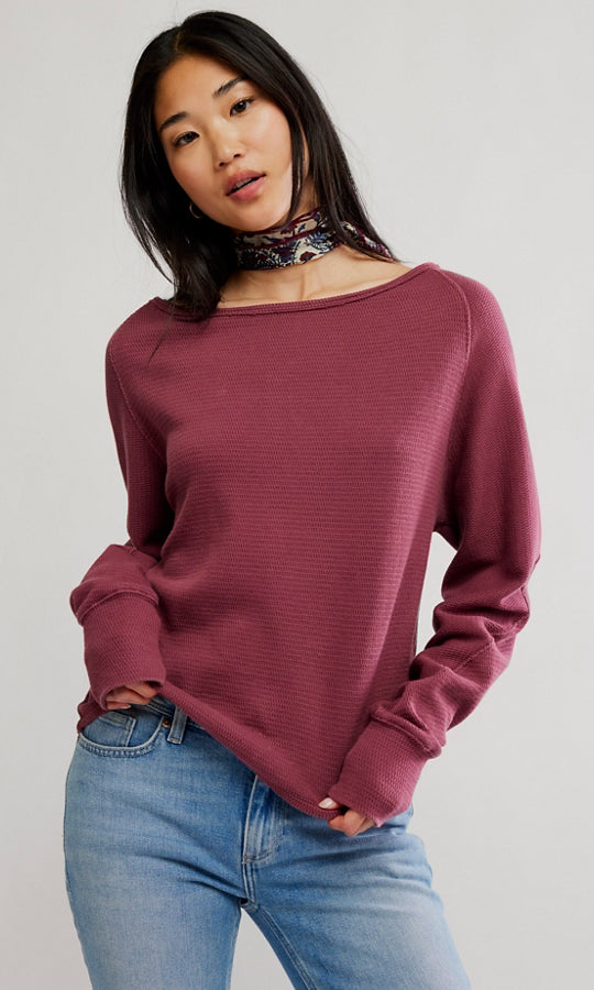 Berry boat neck long sleeve