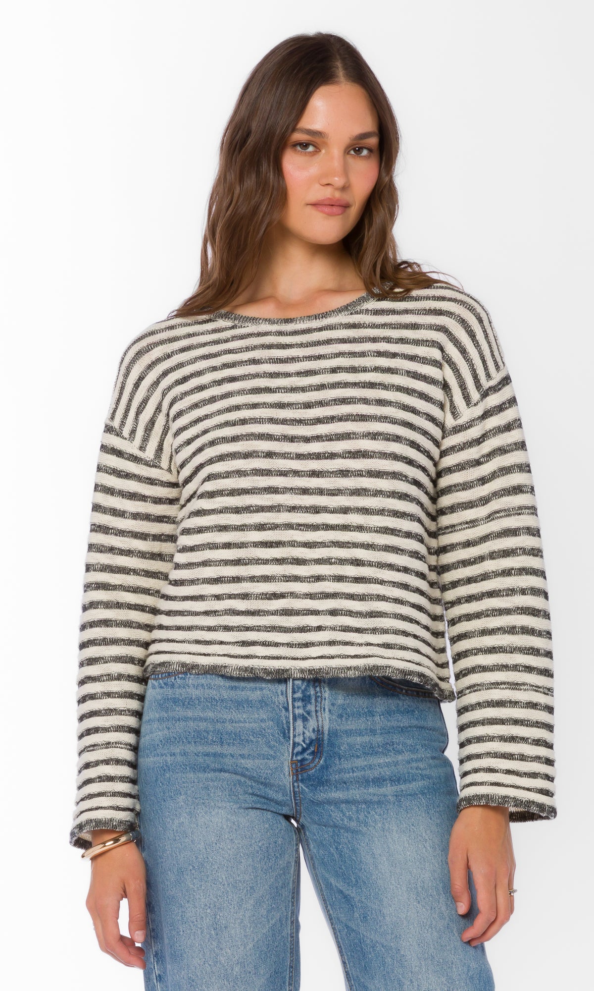 Black and white striped sweater