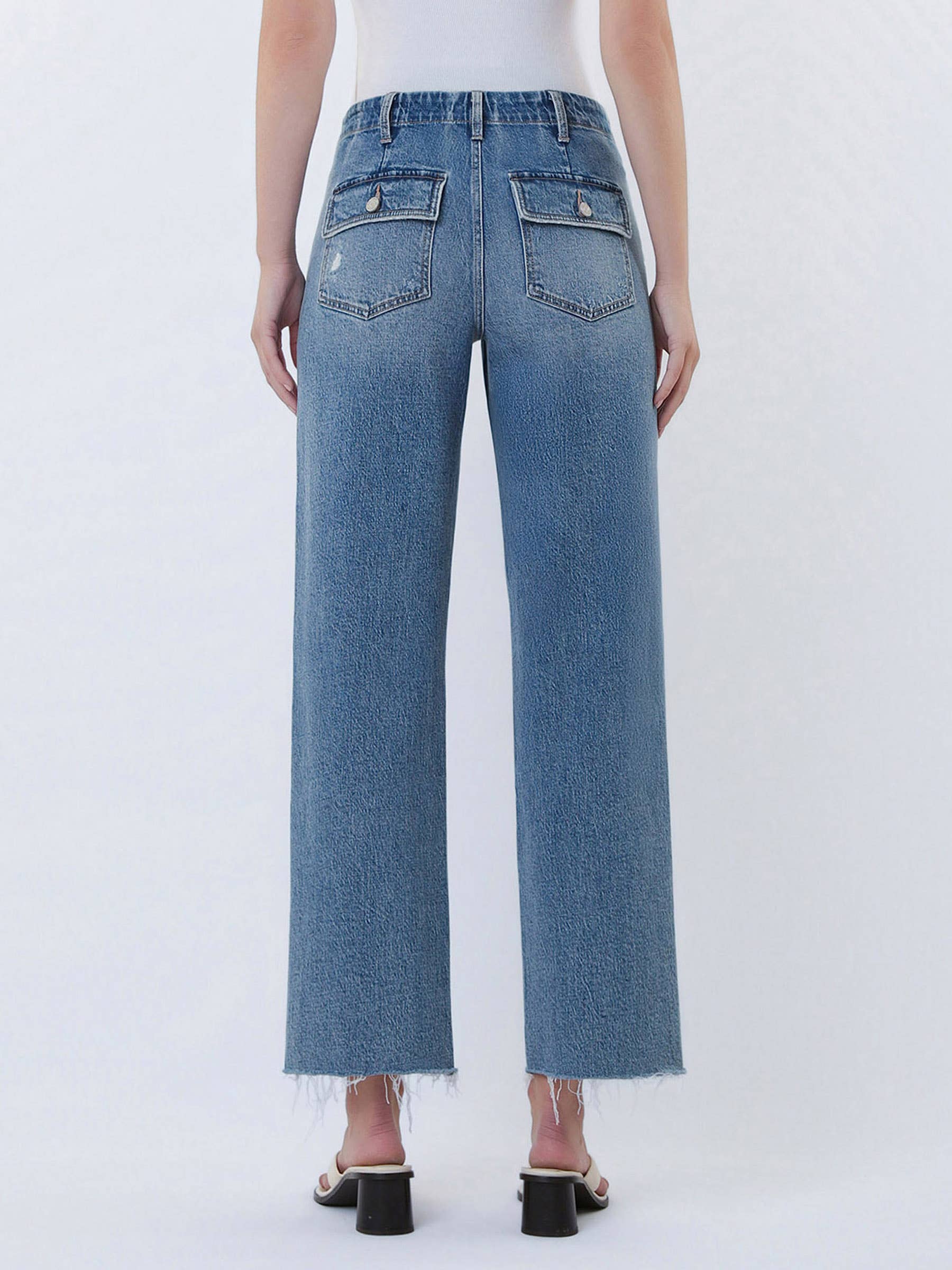Flying Monkey - High Rise Patch Pocket Slim Wide Leg - Fantasy - happenstance.