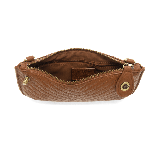 Quilted Mini Crossbody Wristlet Clutch - Caramel - happenstance.