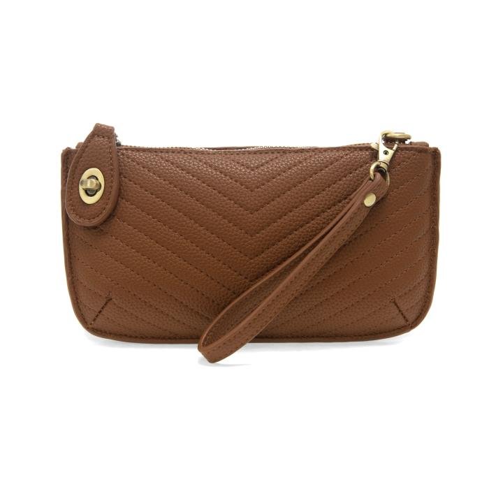 Quilted Mini Crossbody Wristlet Clutch - Caramel - happenstance.