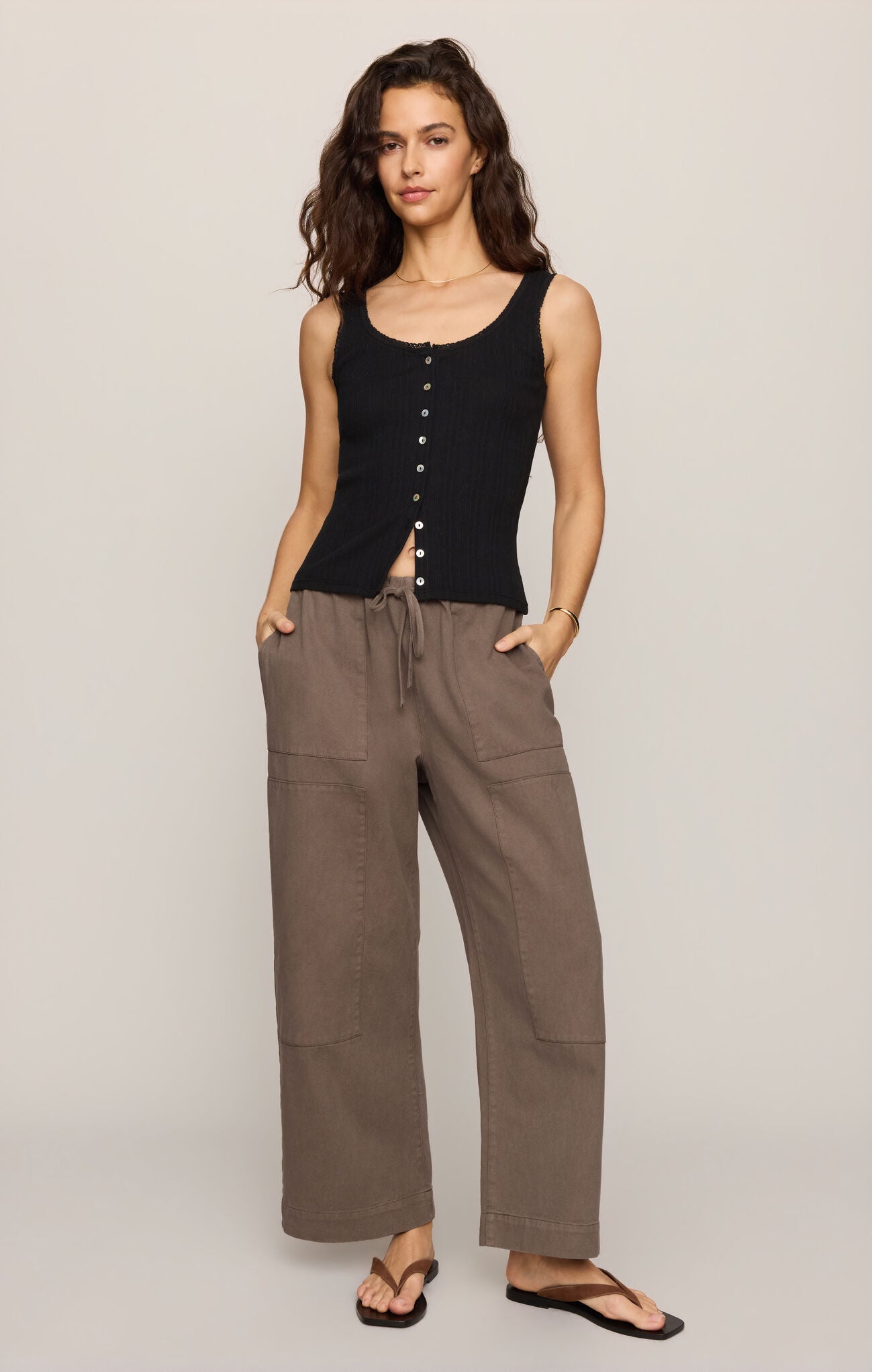 Z Supply - Kit Twill Carpenter Pant - Pebble Coast - happenstance.