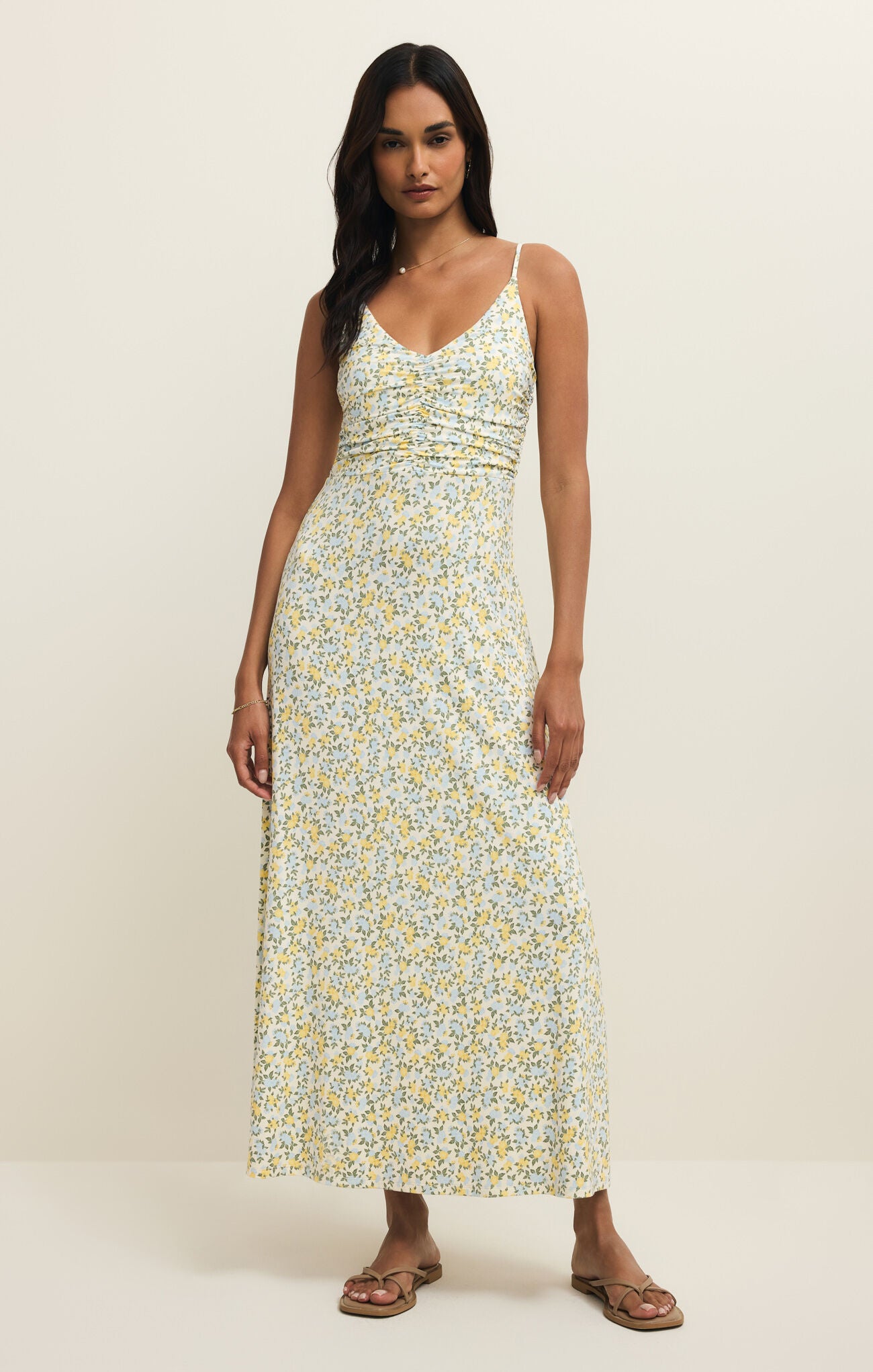 White floral maxi dress