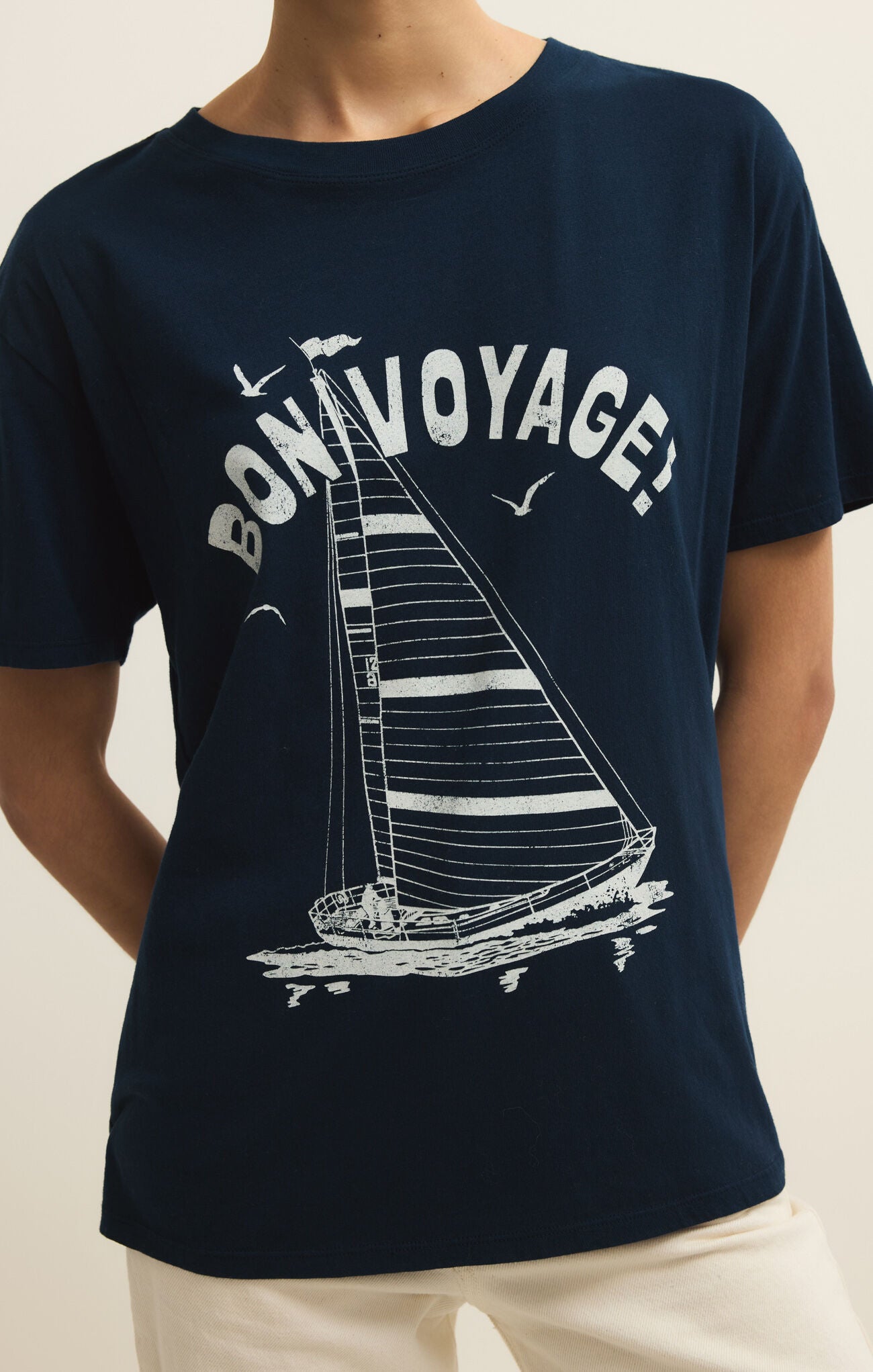 Z Supply - Bon Voyage Graphic Boyfriend Tee - happenstance.