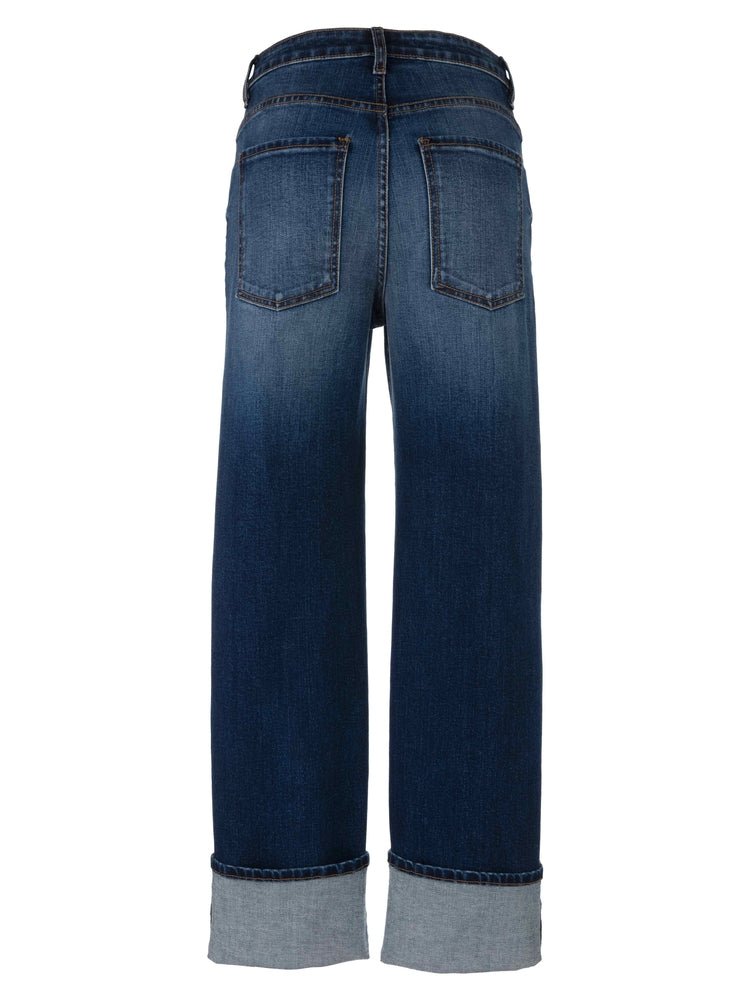 KUT from the Kloth - Sienna High Rise Straight Leg Roll Up - Admire - happenstance.