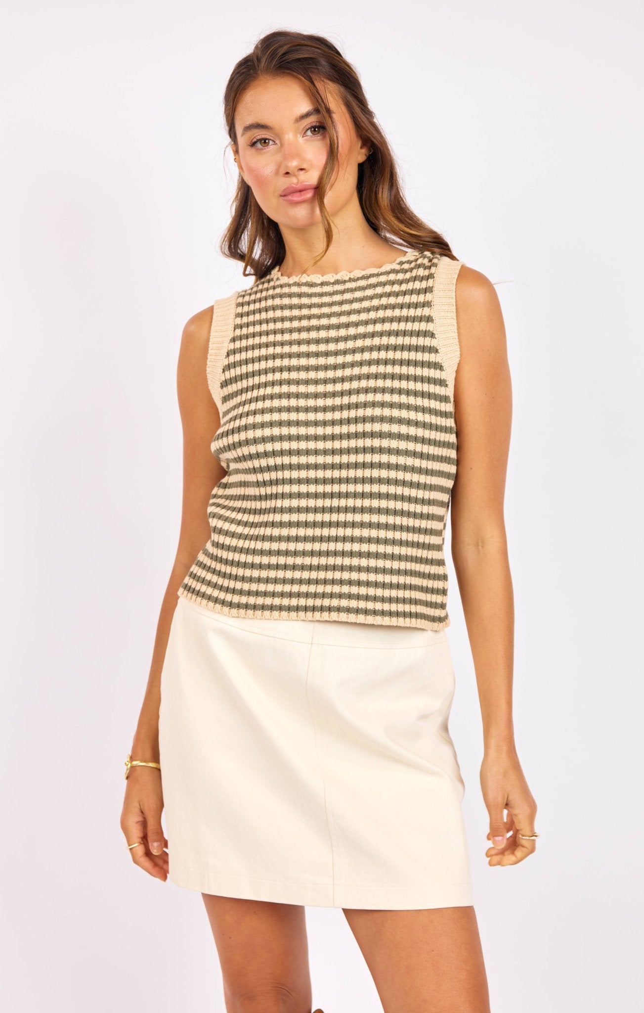 Mona Stripe Sweater Tank - happenstance.