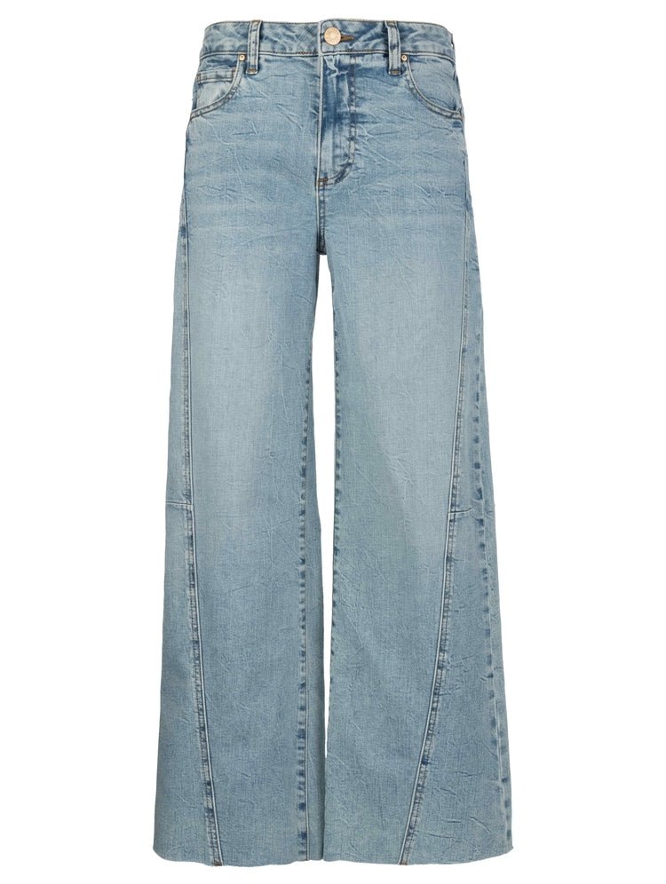 KUT from the Kloth - Meg High Rise Wide Leg Side Panel Raw Hem - Imagination - happenstance.