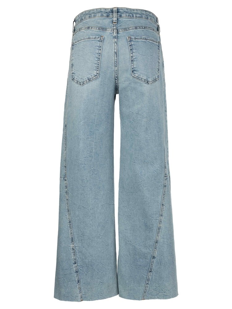 KUT from the Kloth - Meg High Rise Wide Leg Side Panel Raw Hem - Imagination - happenstance.