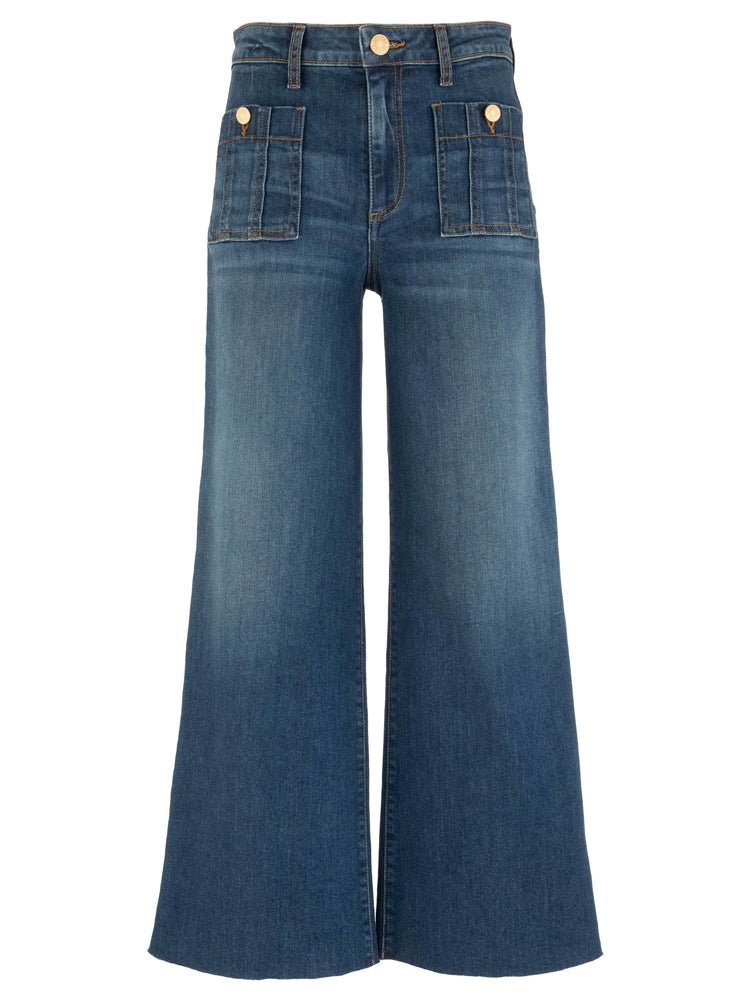 KUT from the Kloth - Meg High Rise Front Patch Pocket Wide Leg - Resolution - happenstance.