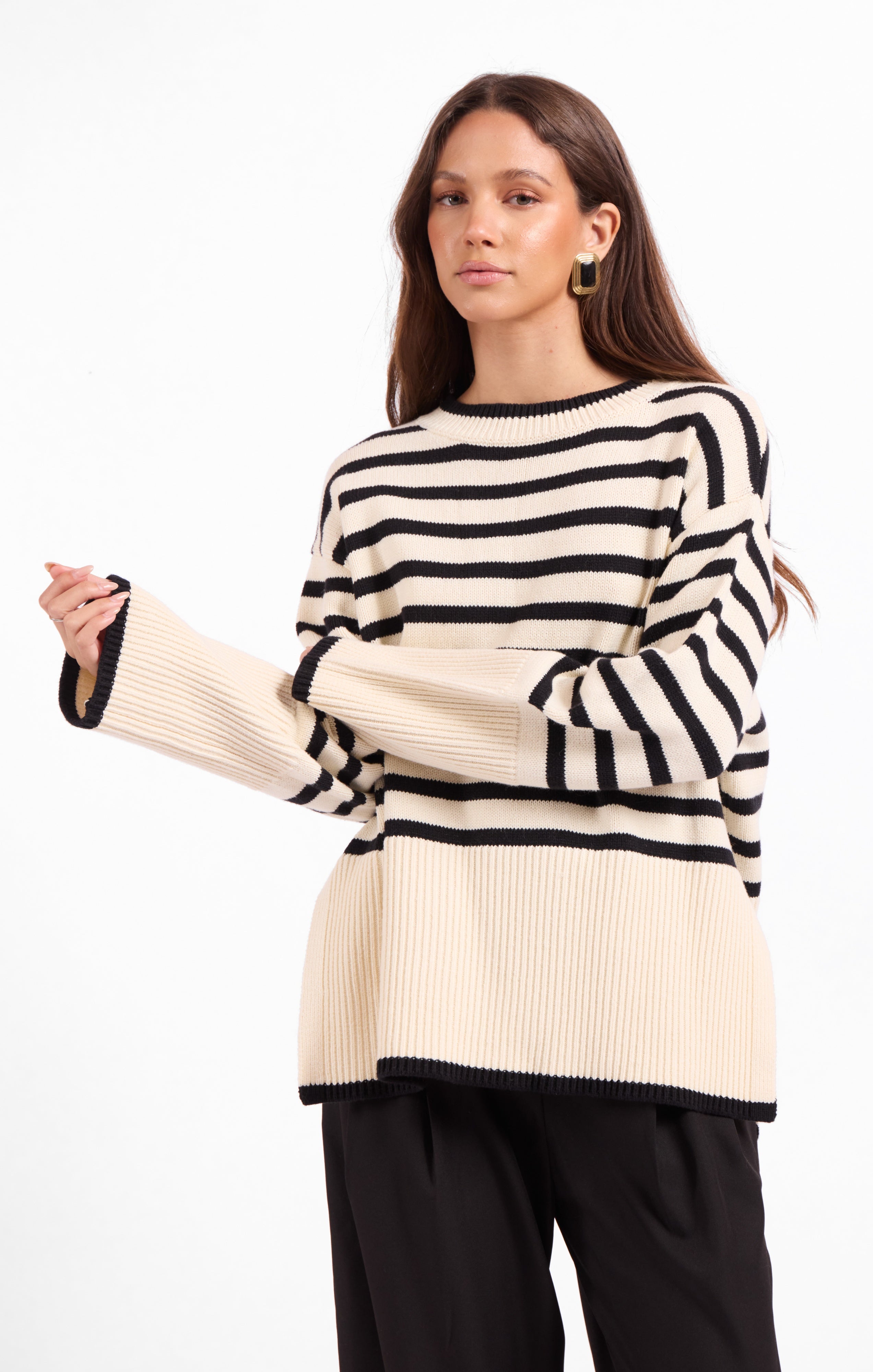 Oversized striped sweater