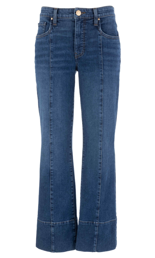 Medium wash anke flare jeans