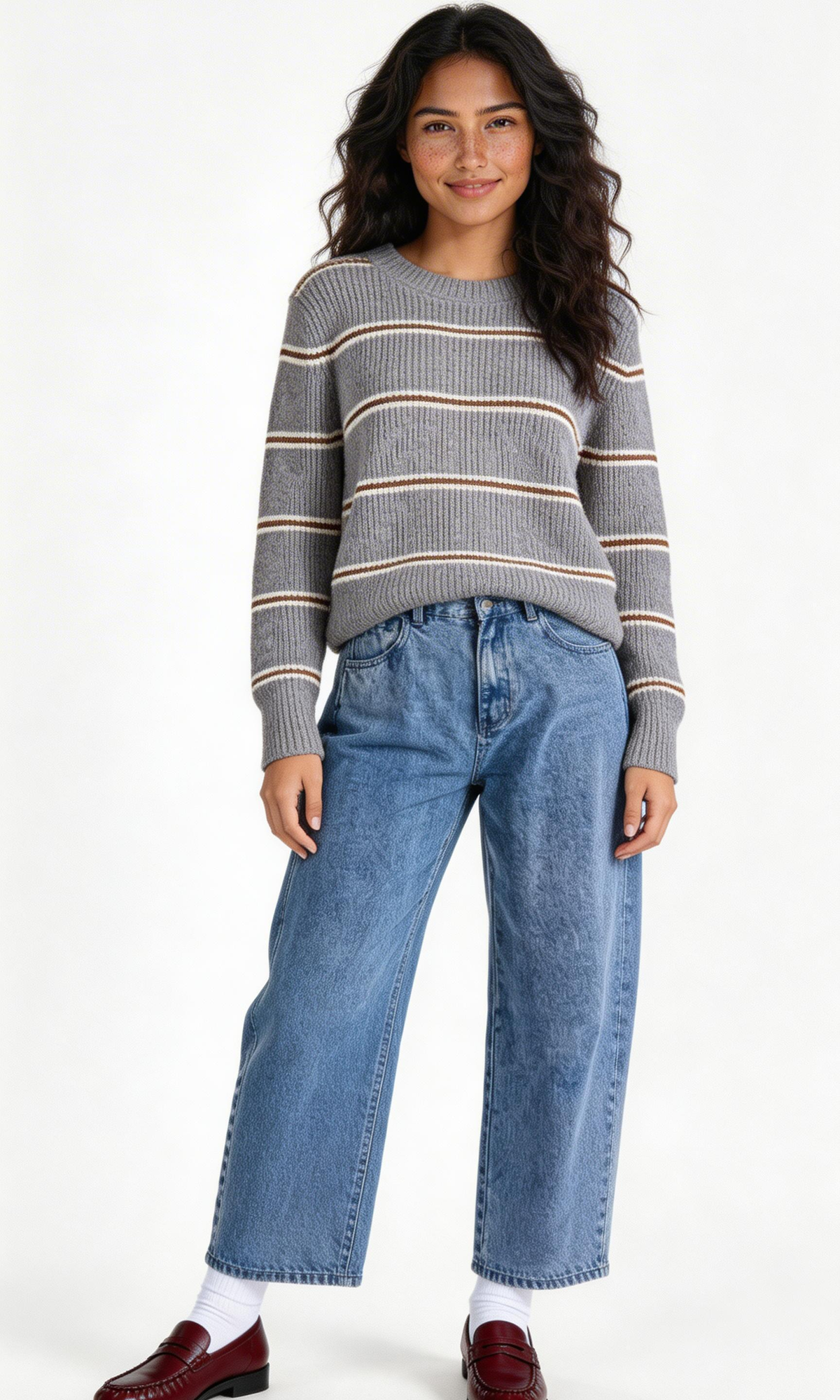 Grey striped sweater