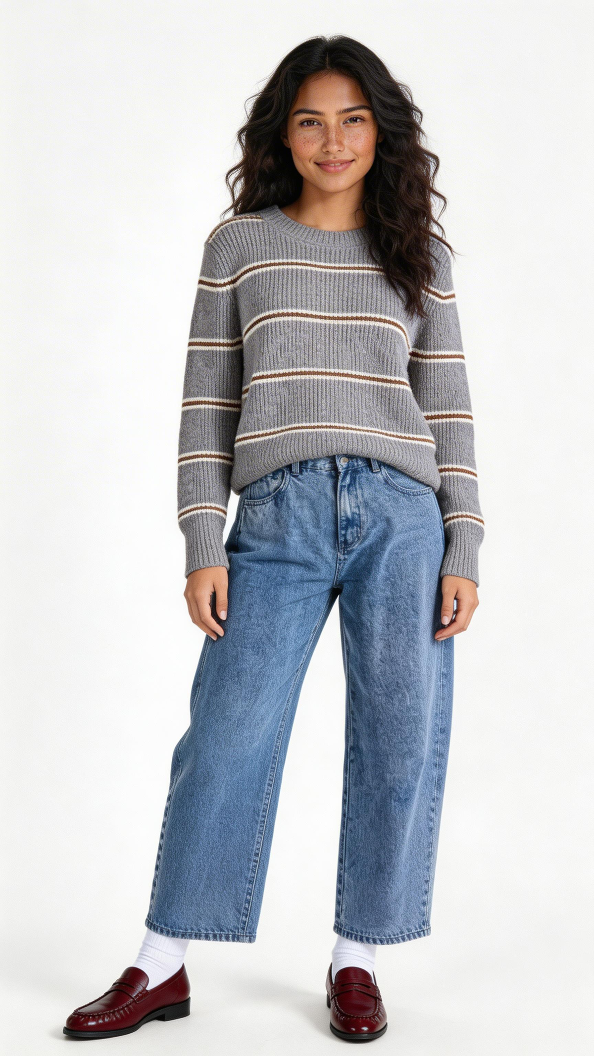 Grey striped sweater