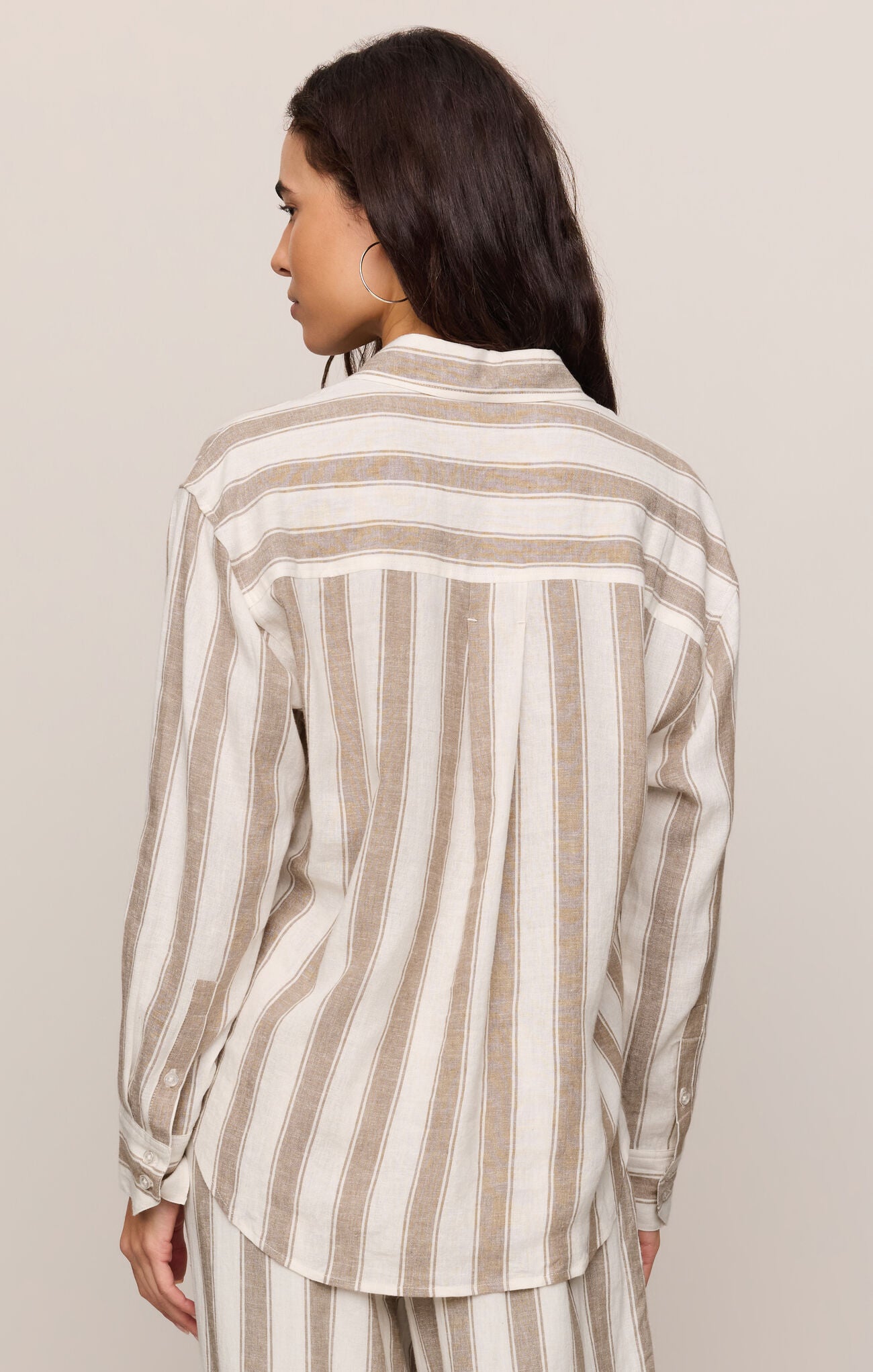 Z Supply - The Perfect Striped Button Up - Light Toffee - happenstance.