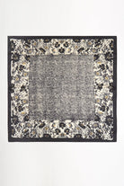 Black floral print bandana scarf 