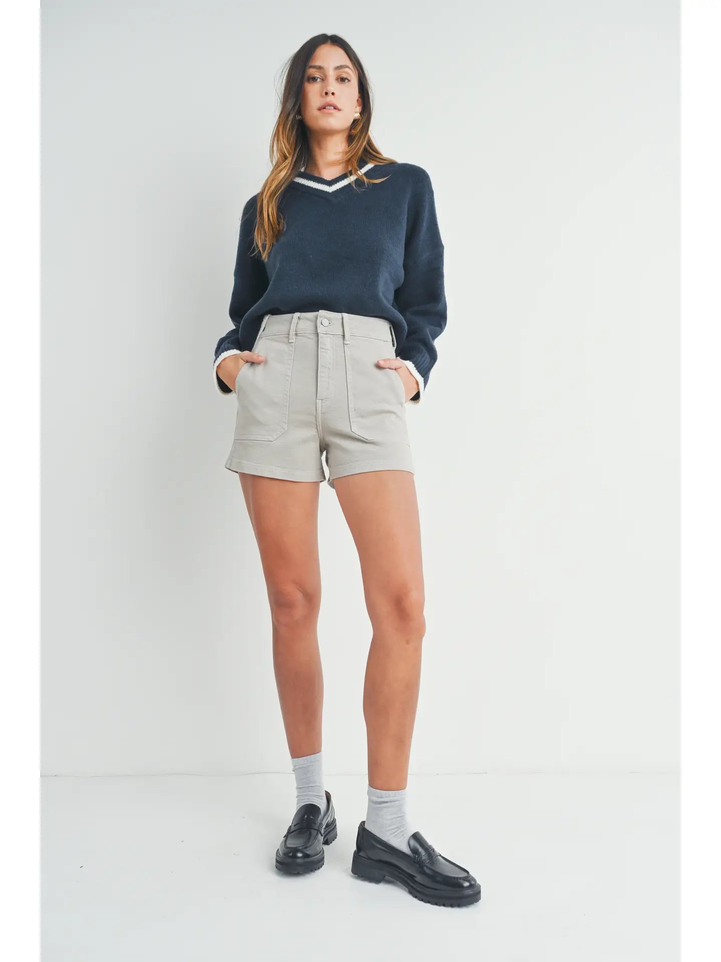 Moonstone High - Rise Utility Cargo Shorts | Made in USA - happenstance.