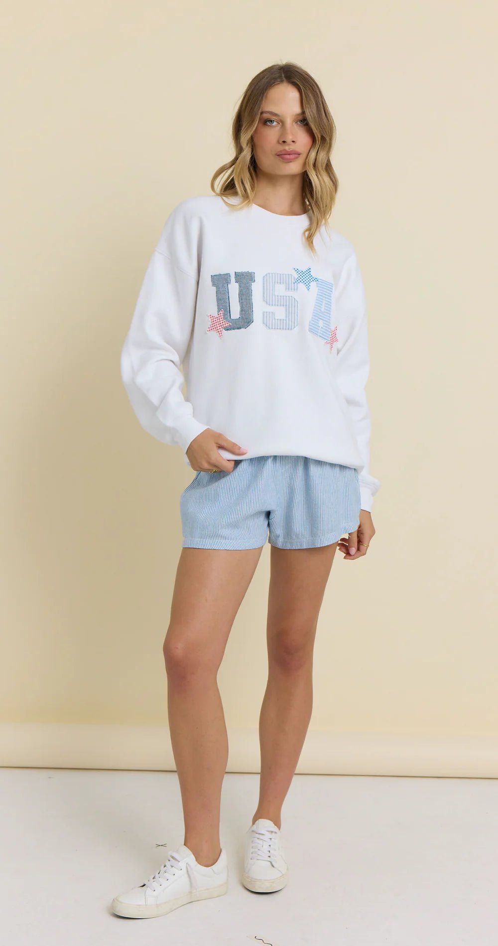 White USA Surfwash Crew - happenstance.