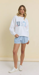 White USA Surfwash Crew - happenstance.