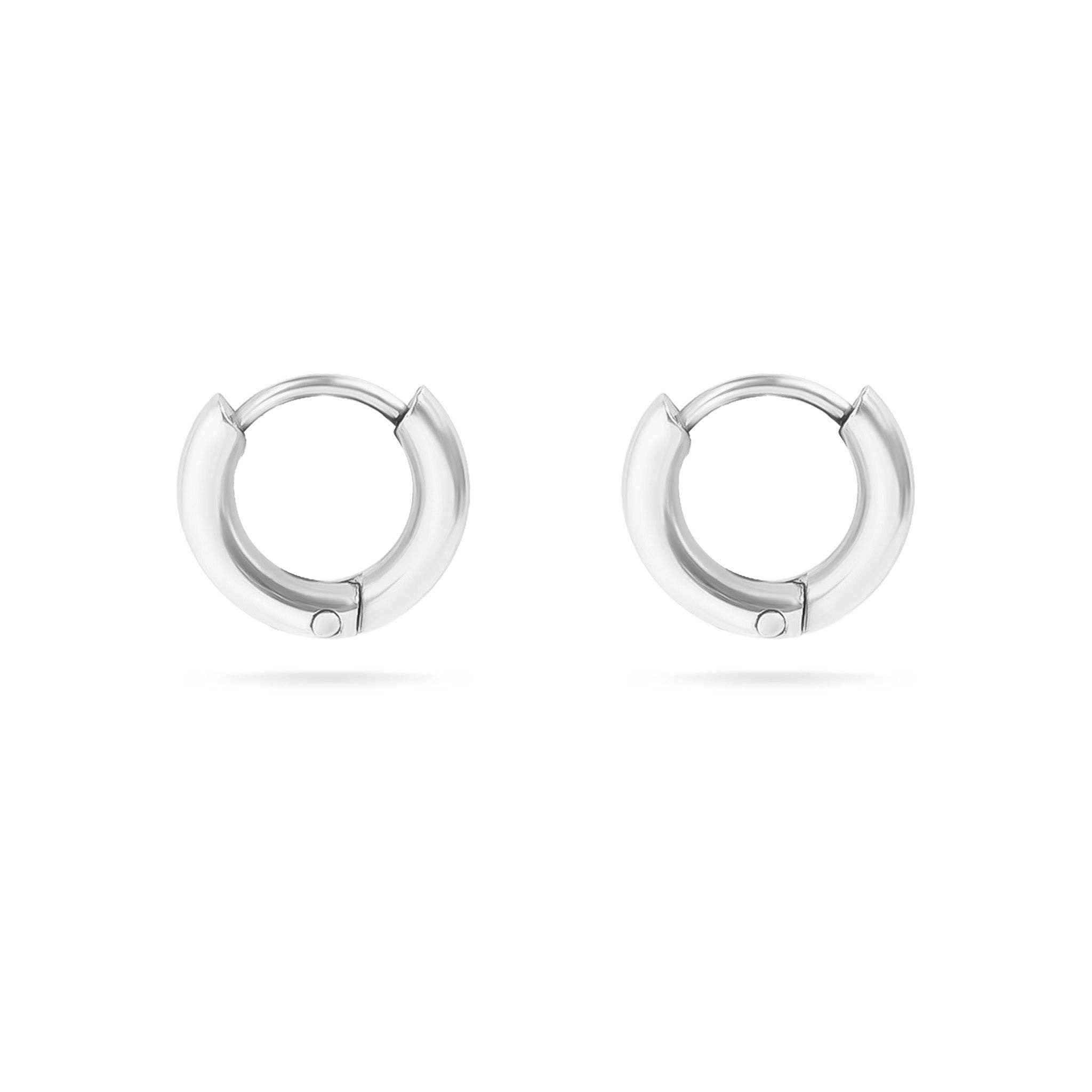 Minimalist Thin Huggie Earrings - 10 mm Stainless Steel - happenstance.