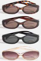 Oval lens plastic sunglasses