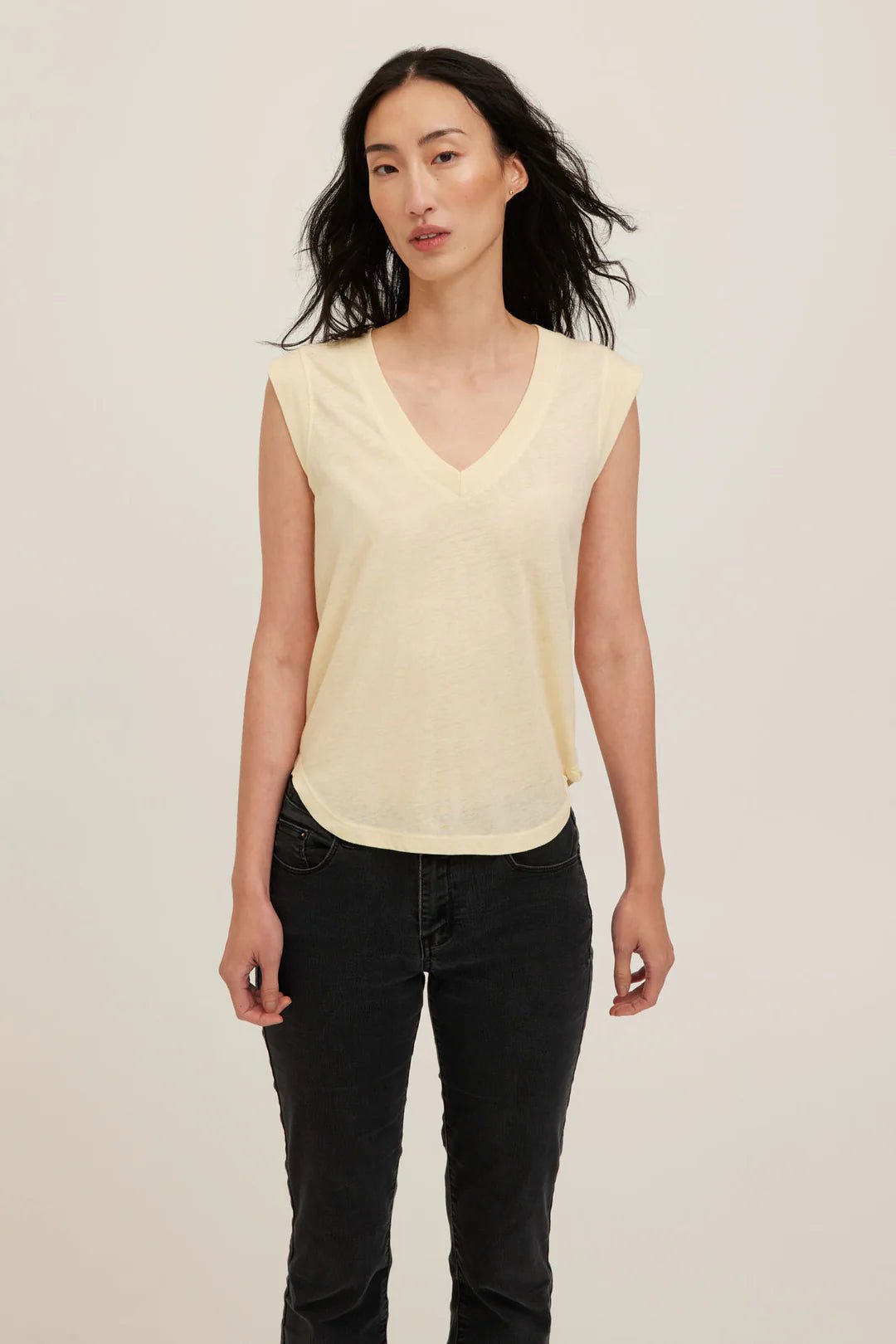 Rue V - neck Tank - Butter Yellow - happenstance.