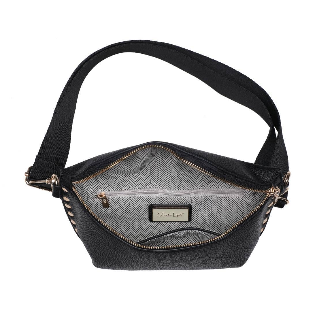 Studded Fanny Pack / Sling Bag - Black - happenstance.