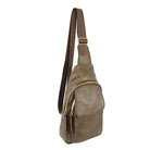 Olive leather sling bag 