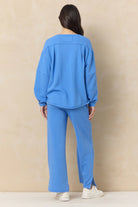 Marine Blue Comfort Cord Crew - happenstance.
