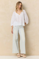 White Cotton Tassel Blouse - happenstance.