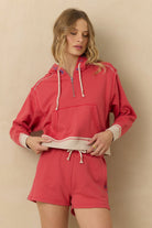 Red nautical quarter zip sweatshirt 