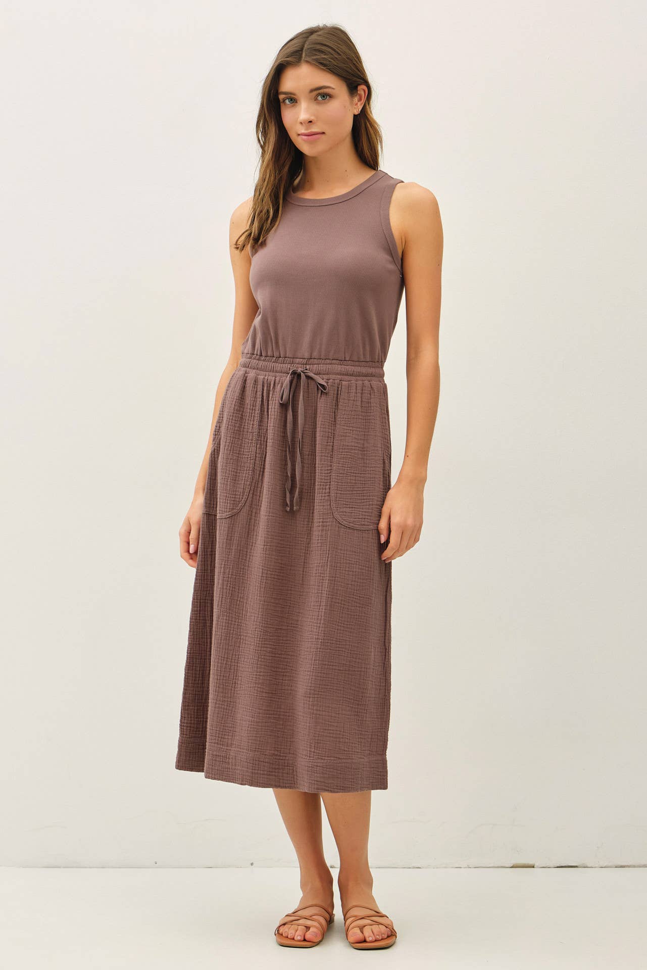 Cotton Tank Midi Dress - happenstance.