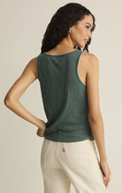 Z Supply - Julian Crochet Tank - Everglade - happenstance.