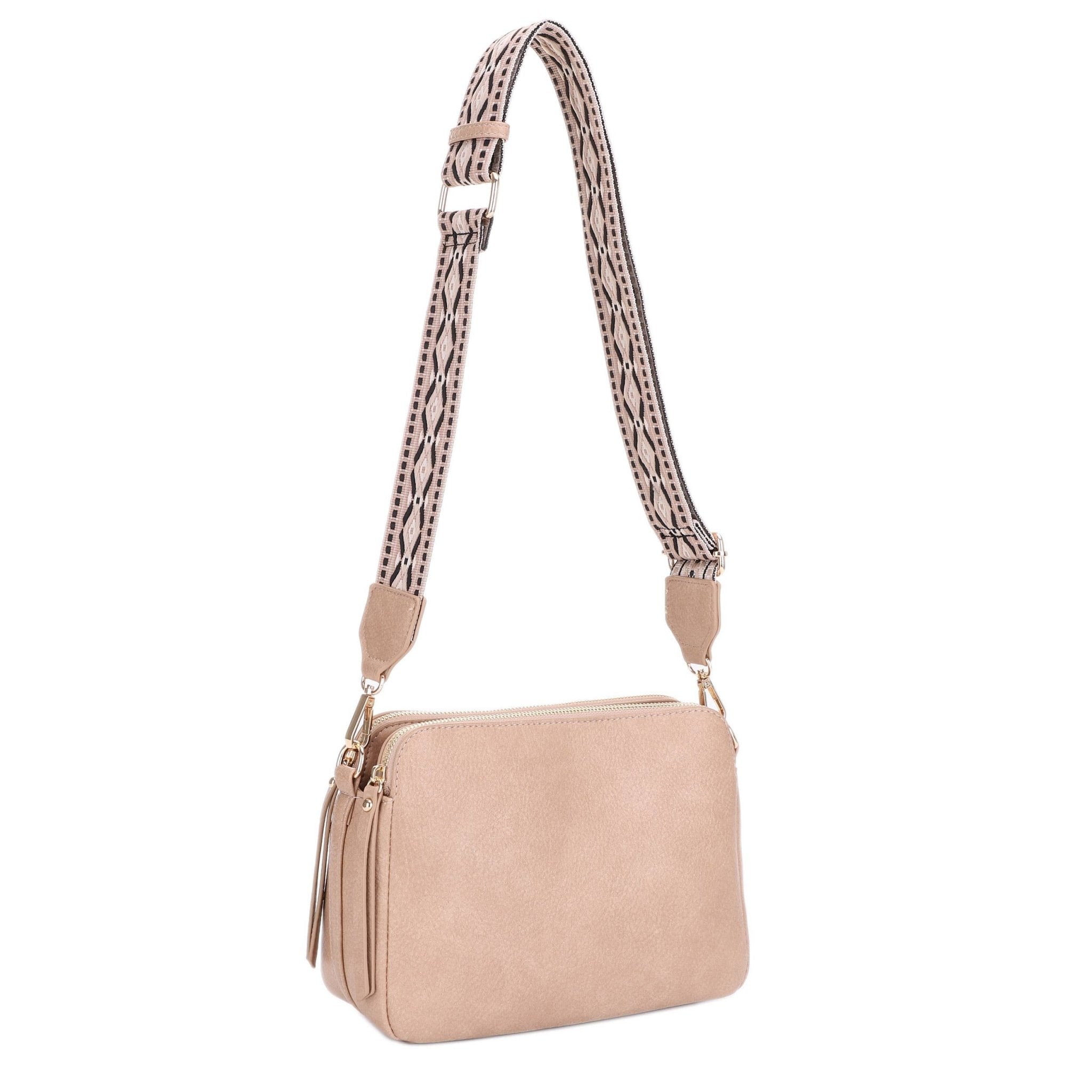 Mila Crossbody Guitar Strap Bag - Stone - happenstance.